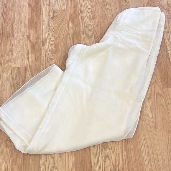 VTG Lillie Rubin, Elegant Silk Palazzo Pants, White,SINGLE Layered Leg, Size 10 - Picture 5 of 13